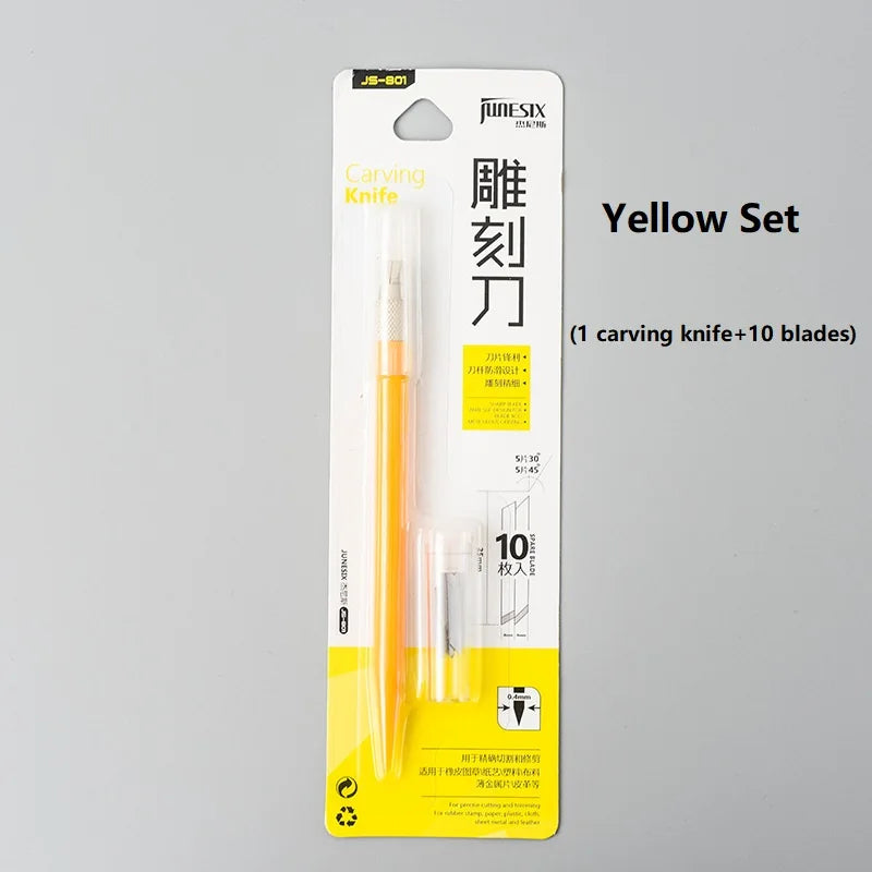 CowLost | product_id-junesix-801-carving-knife-with-10-blades-9-colors-diy-engrave-pen-art-supplies |20