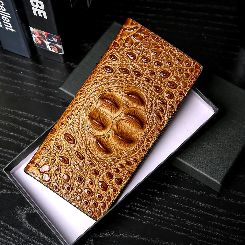 CowLost | men-wallets-business-long-crocodile-genuine-leather |16