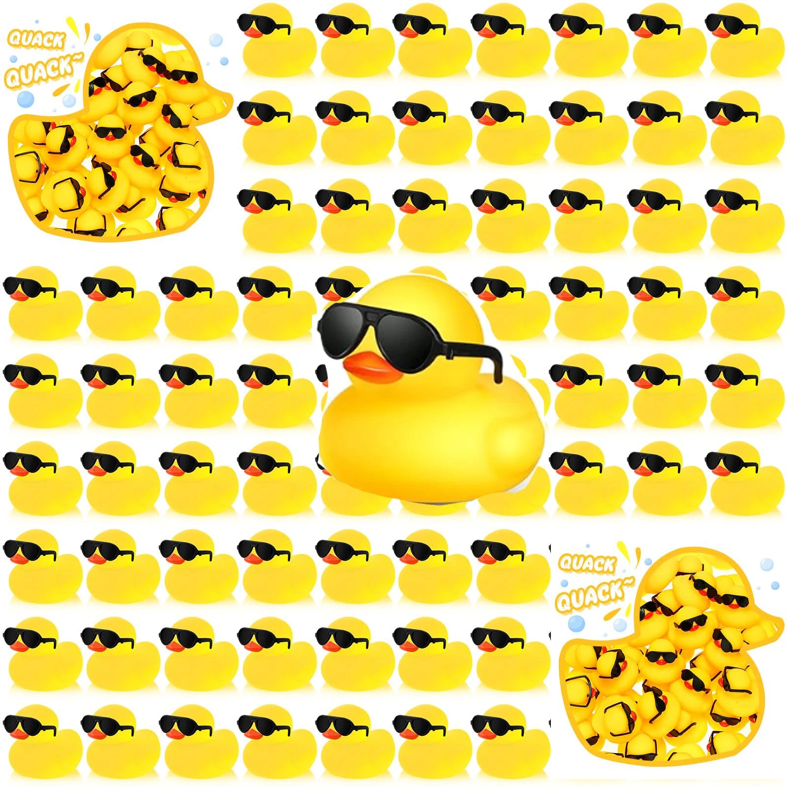 CowLost | product_id-10-200pcs-mini-rubber-duck-toys-with-sunglasses-squeak-float-party-favors-prizes-car-decor |1