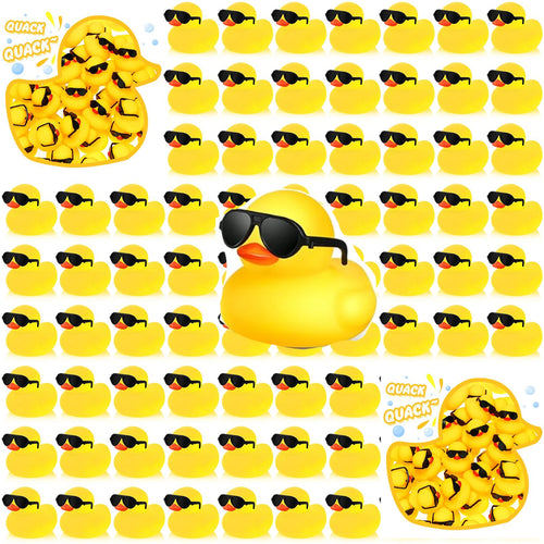 CowLost | product_id-10-200pcs-mini-rubber-duck-toys-with-sunglasses-squeak-float-party-favors-prizes-car-decor |1