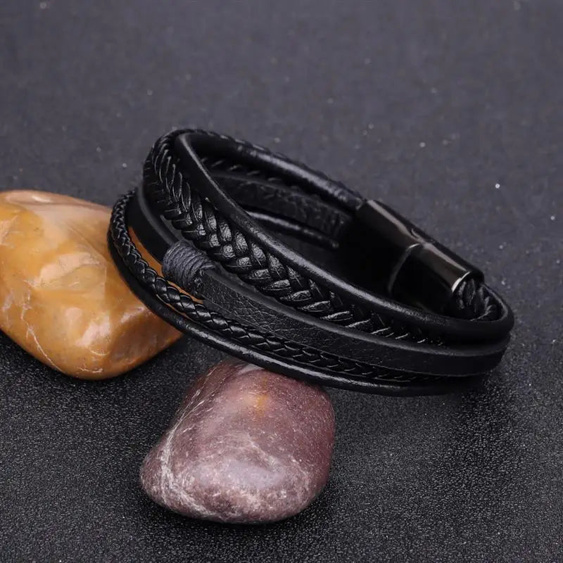 CowLost | infinity-symbol-charm-multi-layer-leather-bracelet-for-men |14