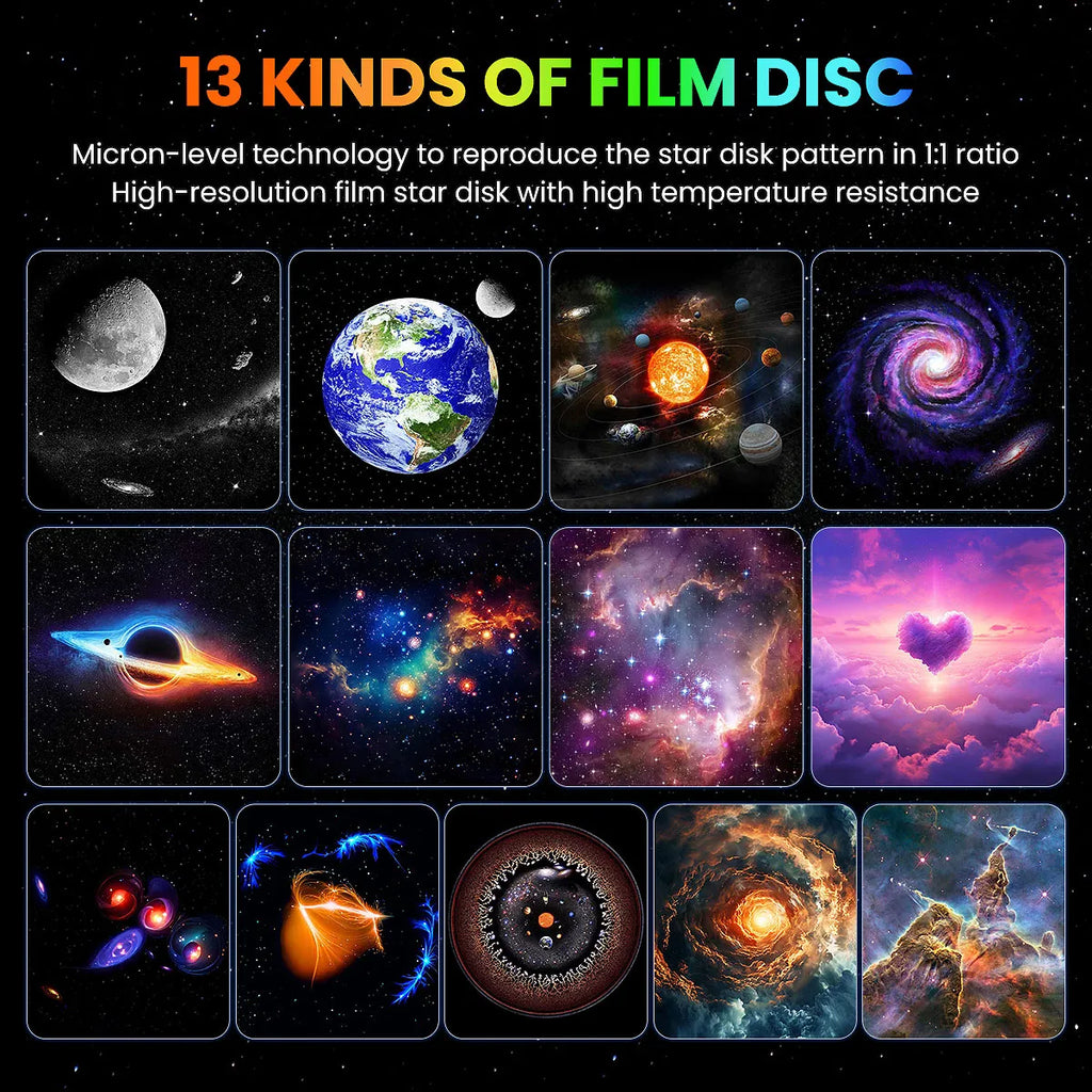 13-in-1 Starry Sky 4K HD Galaxy Planetarium Projector with Timer and Nebula Night Light
