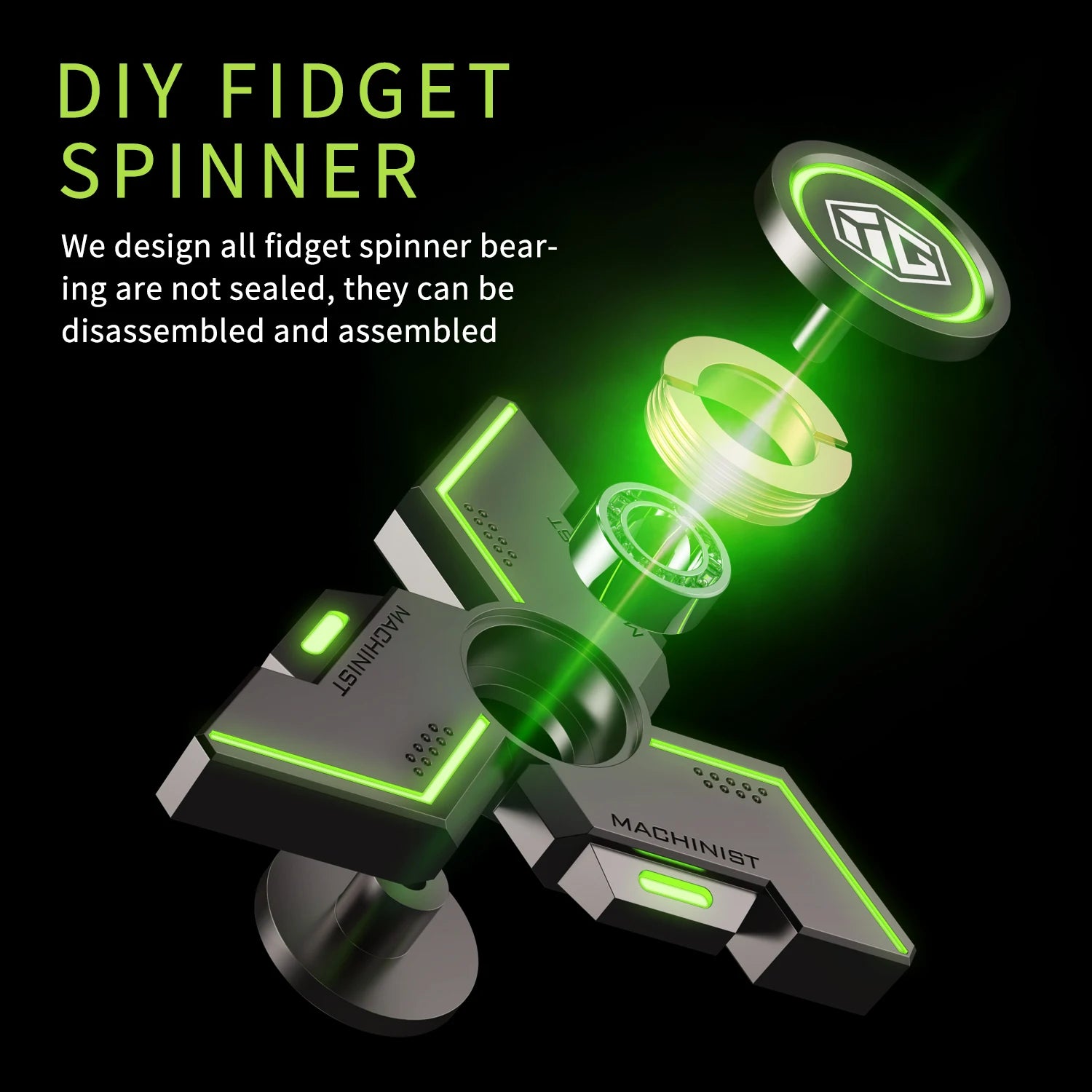 CowLost | user-stress-anxiety-adhd-relief-figets-toy-fidget-spinner-metal-alloy-gyro-luminous-hand-stress-relief-toy-boy-adults-gifts |5