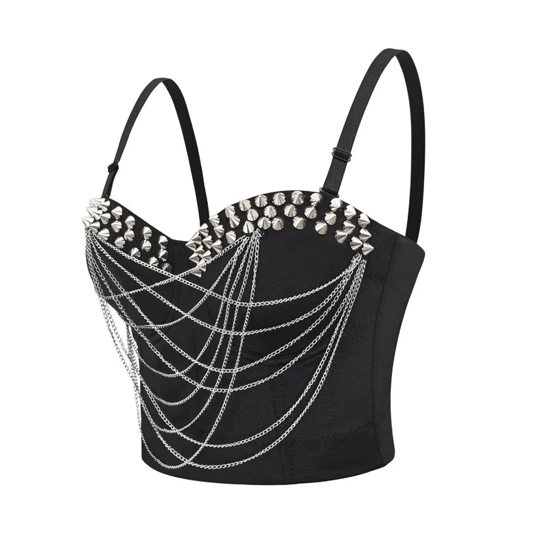 CowLost | activewear-pants-gold-rivets-chains-sexy-push-up-bra-bralette-crop-top-punk-gothic |4