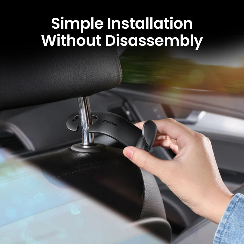 CowLost | ugreen-2pcs-car-holder-in-car-adjustable-backseat-headrest-hanger-hooks |3