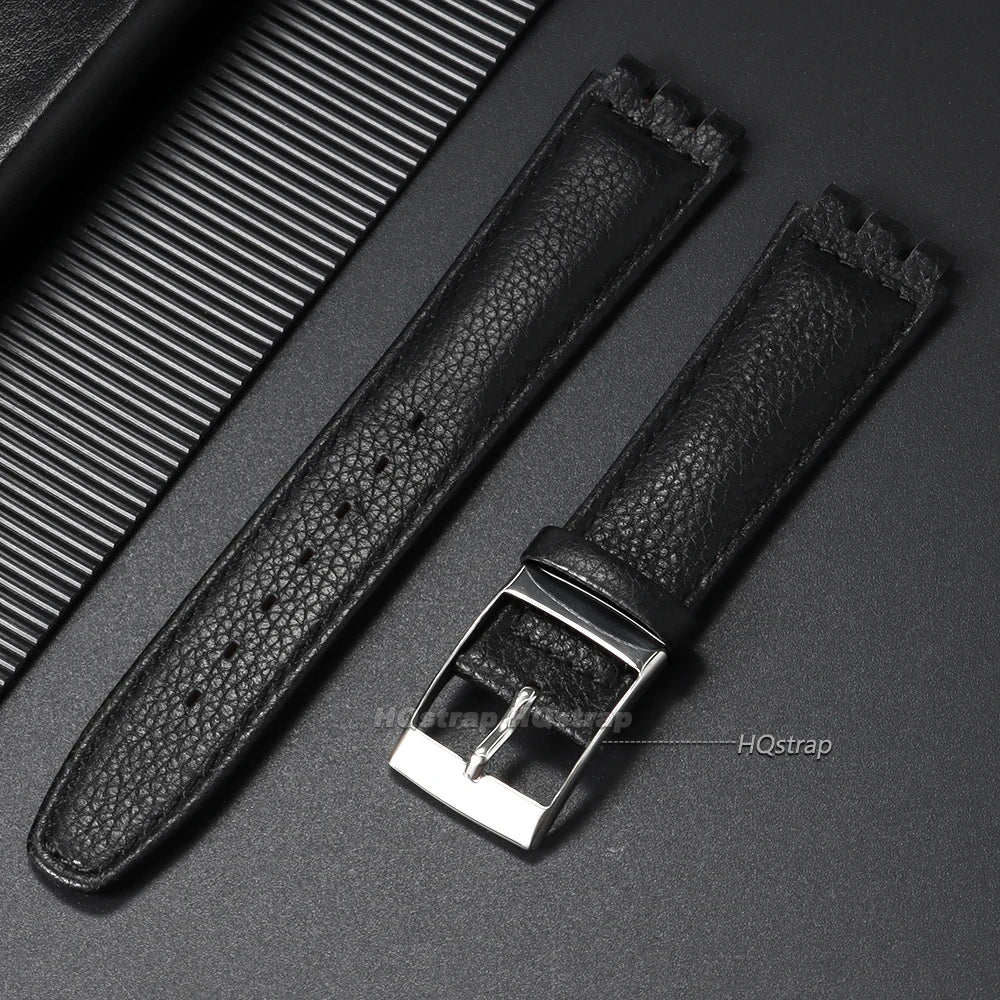 CowLost | product_id-17mm-waterproof-leather-sport-watch-strap-for-swatch-with-metal-pin-buckle |9