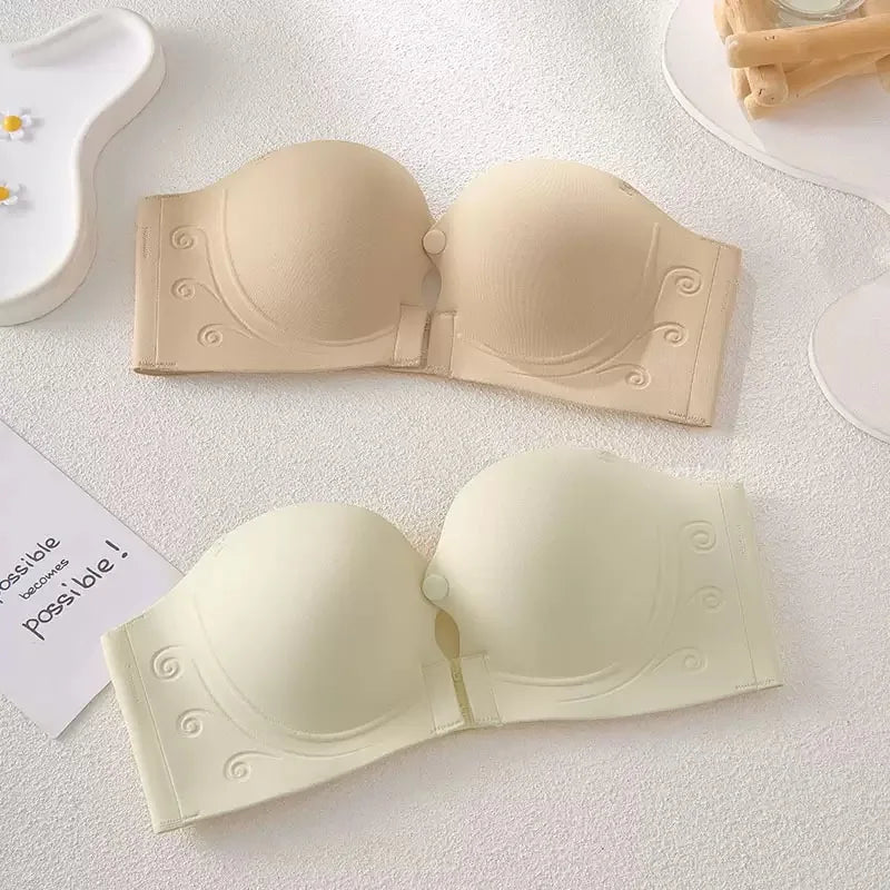 CowLost | product_id-front-buckle-strapless-non-slip-invisible-bra-for-small-breasts-gathered-seamless |2