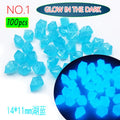 100pcs 14x11mm Dark Pebbles Glow Fish Garden Stone Aquarium Decoration