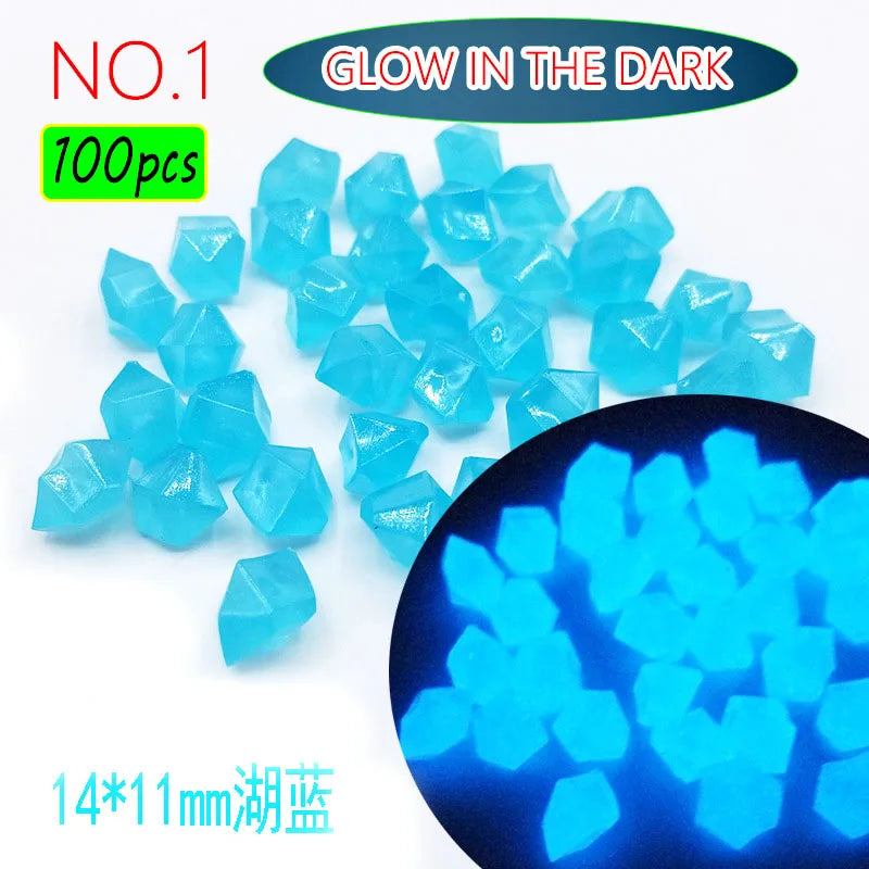 100pcs 14x11mm Dark Pebbles Glow Fish Garden Stone Aquarium Decoration