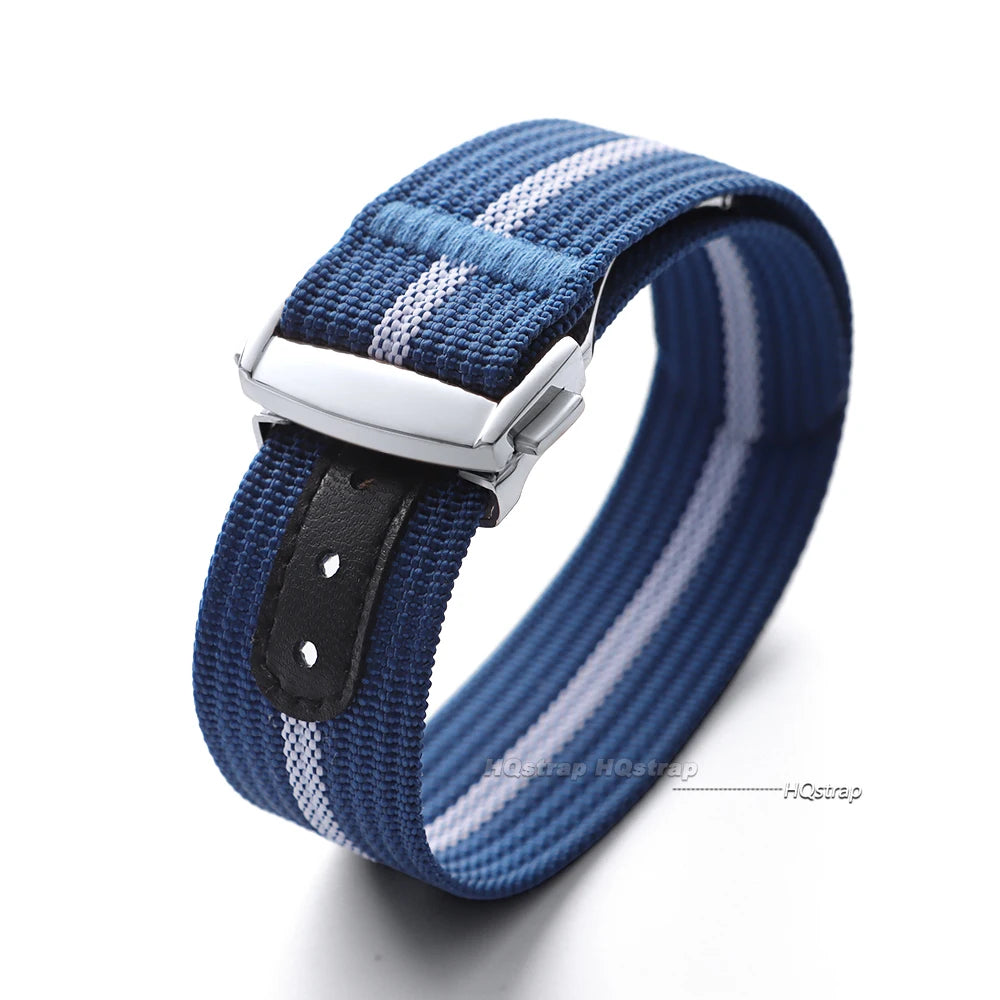 CowLost | product_id-20mm-ribbed-nylon-watch-strap-for-omega-swatch-moonswatch-with-stainless-steel-folding-buckle-unisex-sport-replacement-band |18