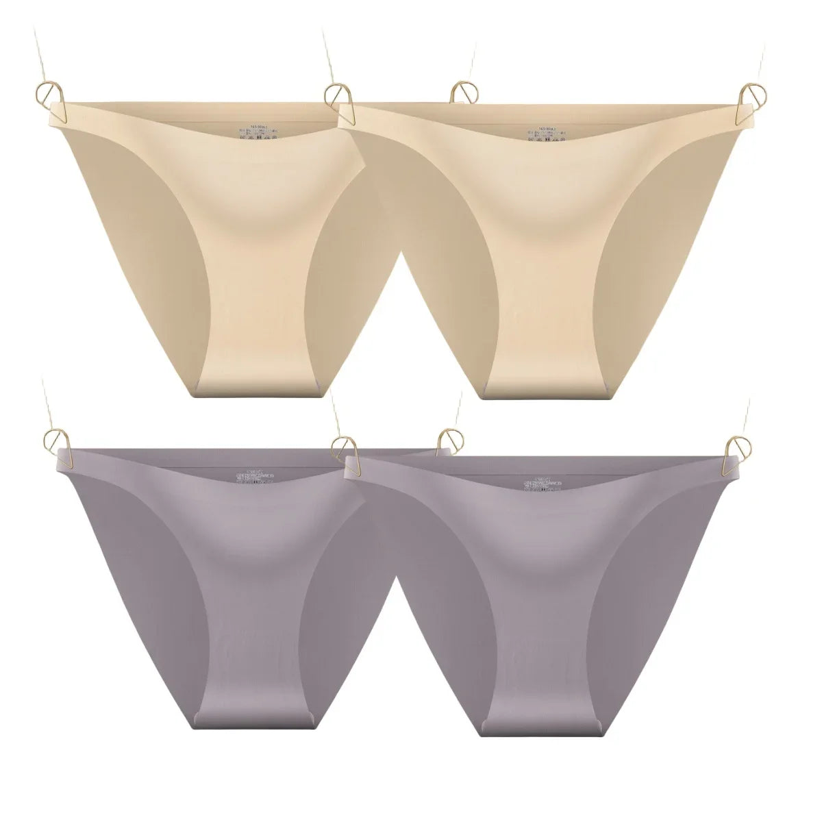 CowLost | product_id-4pcs-women-s-seamless-low-rise-ultra-thin-ice-silk-briefs-solid-colors |10