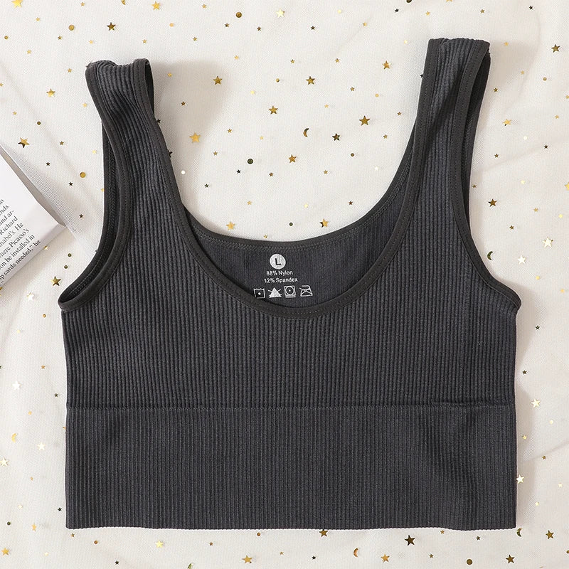 CowLost | product_id-seamless-ribbed-wireless-sports-bra-tank-top-crop-for-women |22