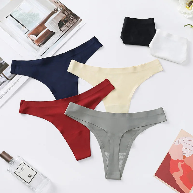 CowLost | product_id-womens-ice-silk-seamless-low-rise-thong-g-string-underwear-m-xl-solid-skin-friendly-daily-wear |7