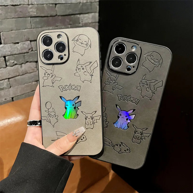 CowLost | cartoon-pikachu-faux-leather-shockproof-phone-case-for-iphone-7-to-16-pro-max |2