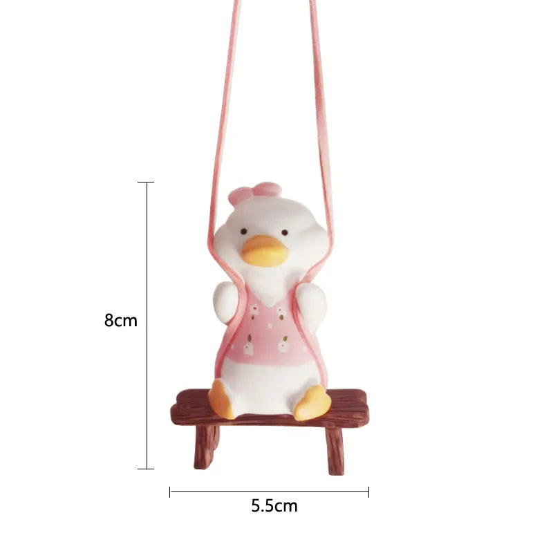 CowLost | product_id-gypsum-bowknot-duck-pendant-car-rearview-mirror-swing-gift |6