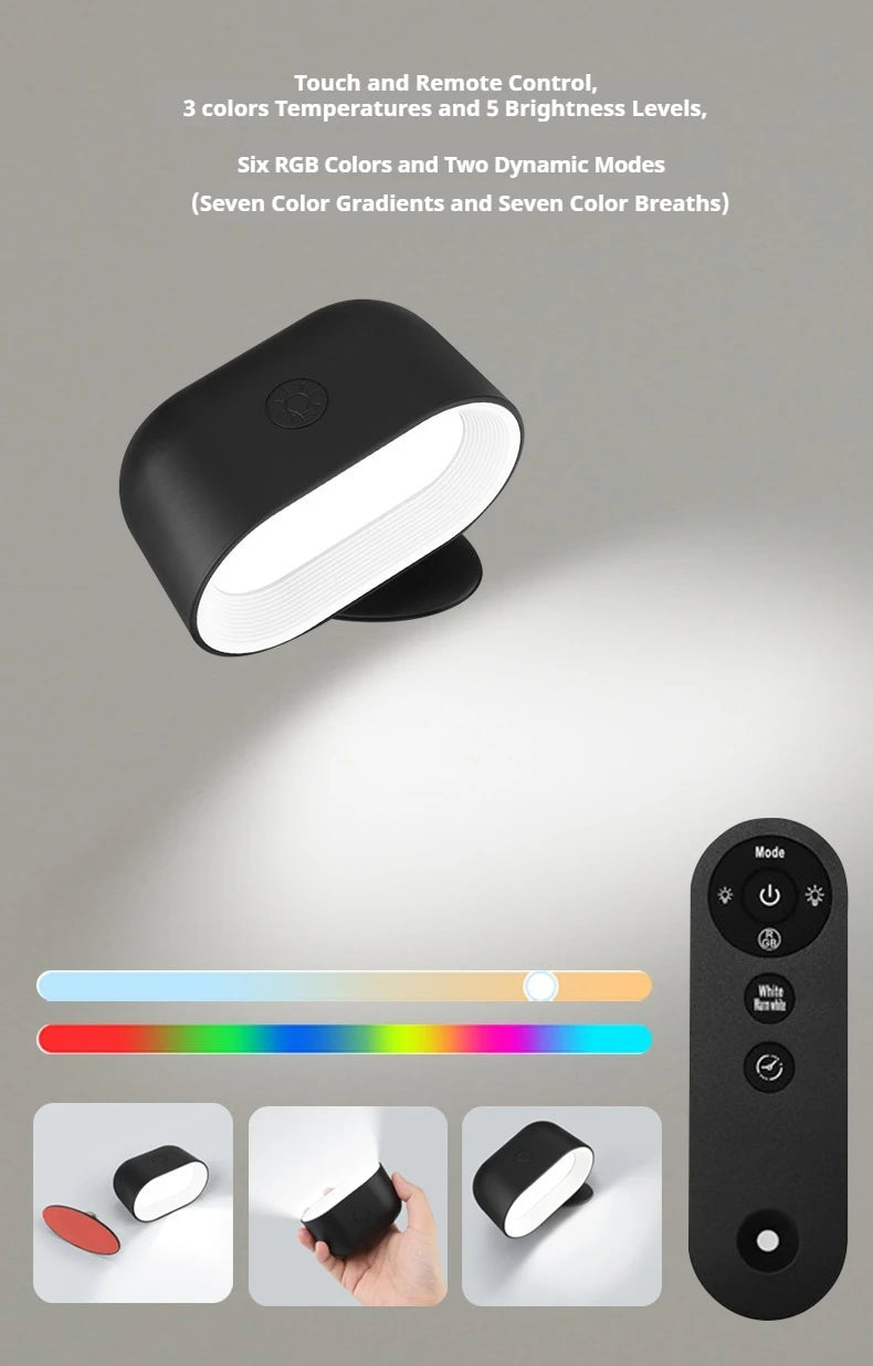 CowLost | product_id-kfvc-360-rotatable-rgb-dimmable-wall-night-light-with-remote-for-bedroom |15