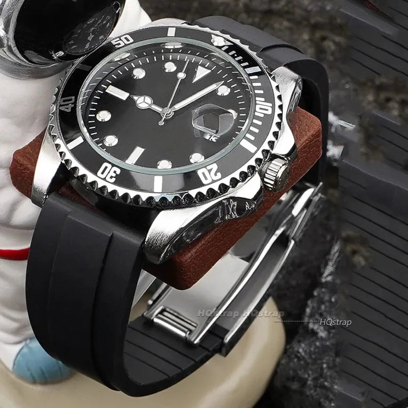 CowLost | bracelets-product_id-20mm-black-silicone-watchband-for-rolex-daytona-submariner-gmt-oyster-tpu-rubber-strap |2