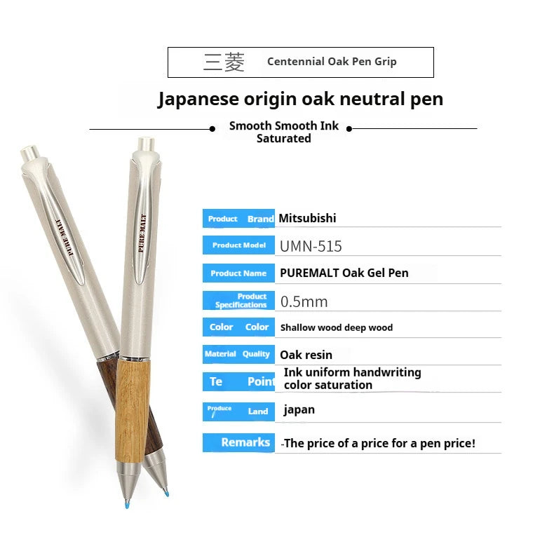 CowLost | poi-product_id-uni-mitsubishi-umn-515-0-5mm-gel-pen-with-oak-wood-barrel-for-office-study-exams |8
