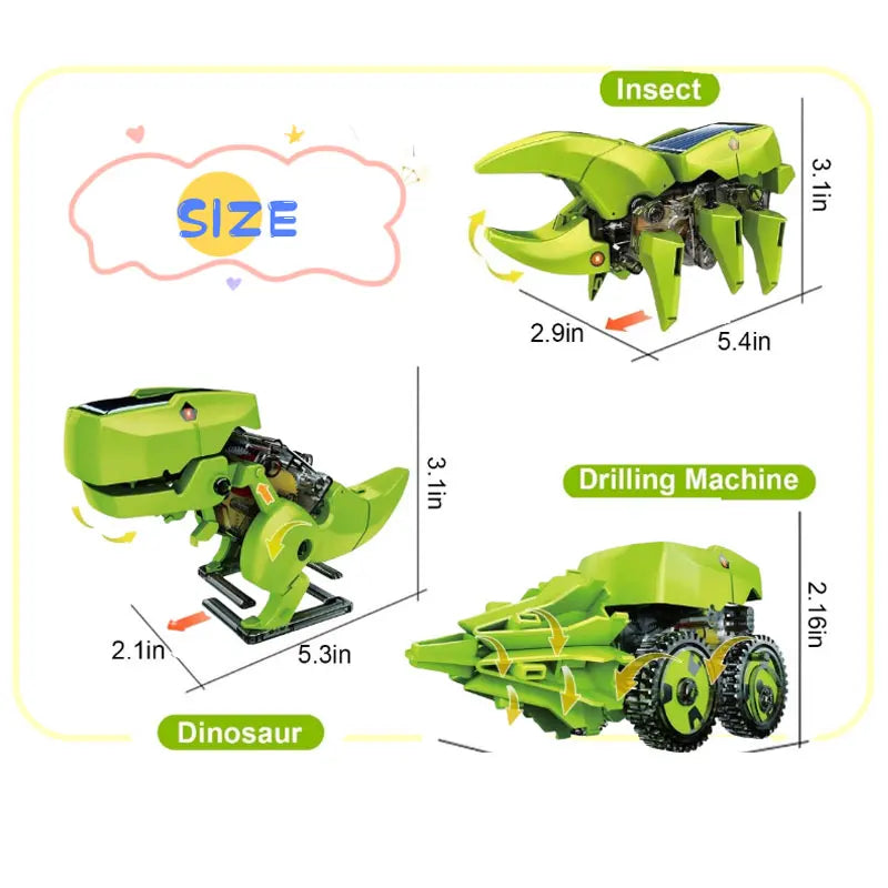 Dinosaur Solar Powered STEM DIY Robot Science Toy Kit for Kids
