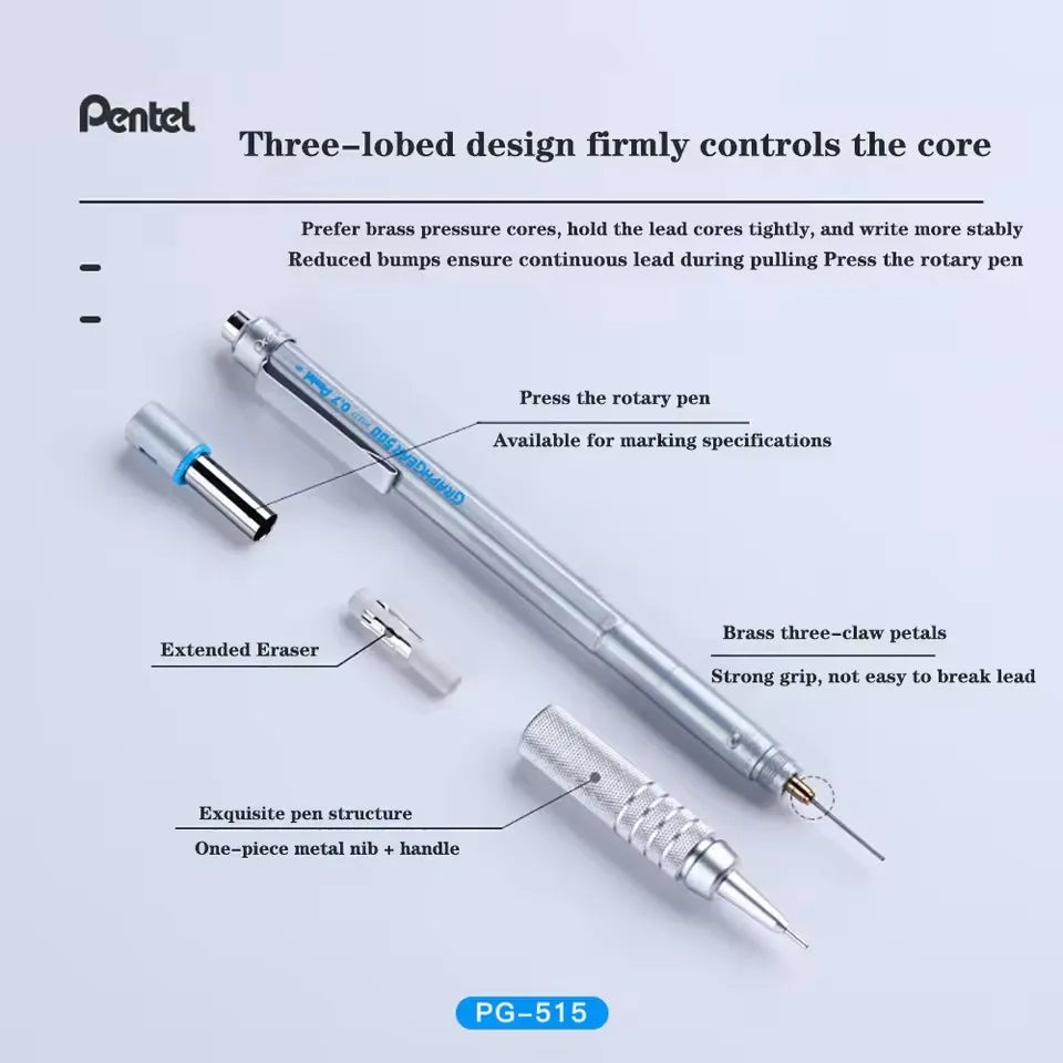 CowLost | product_id-japanese-pentel-automatic-mechanical-pencil-metal-head-0-3-0-5-0-7-0-9mm-for-writing-drawing-sketching |2