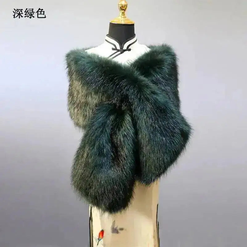 CowLost | 32-colors-165-30cm-women-luxury-warm-faux-fox-fur-shawl-winter-ladies-plush-scarf |77