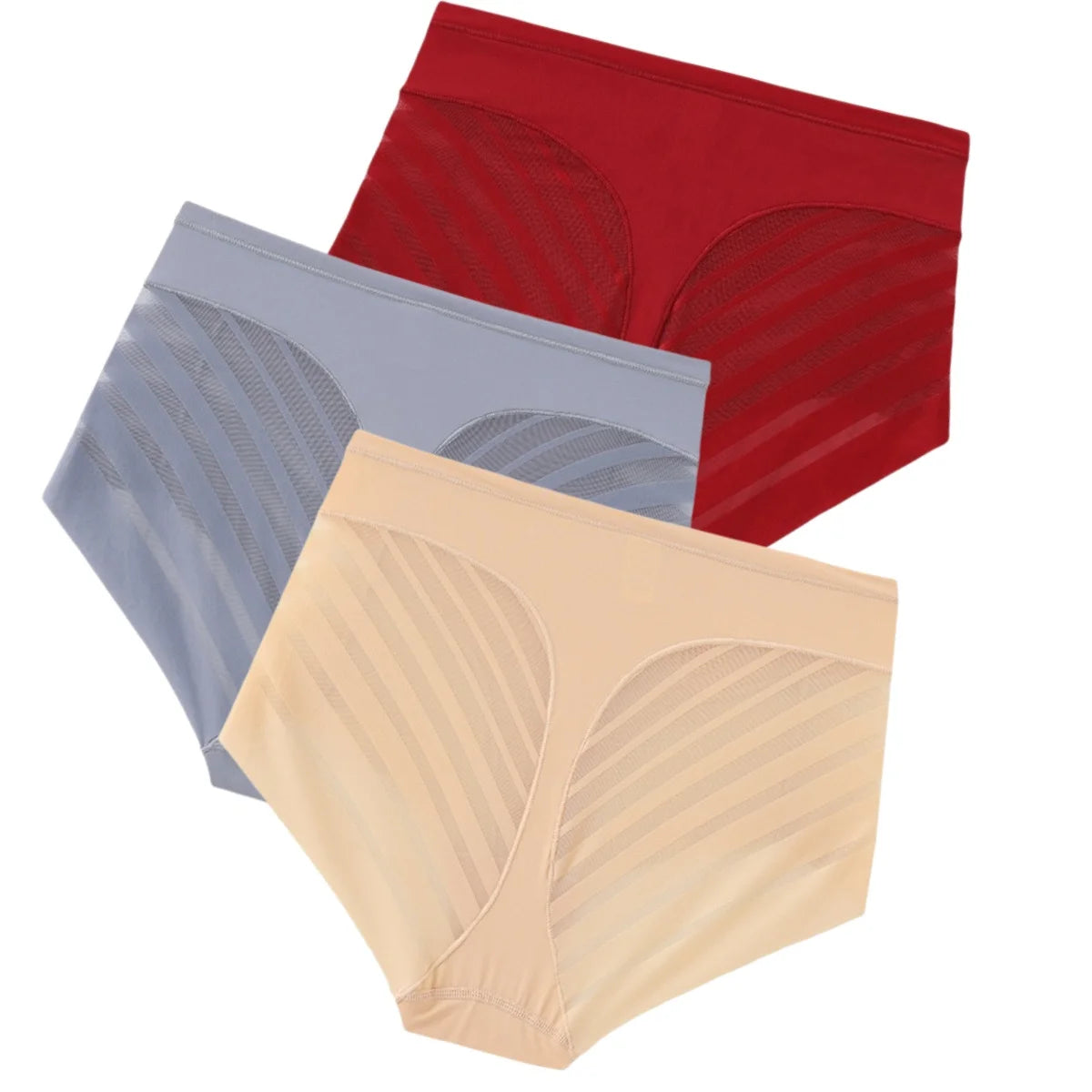 CowLost | product_id-3pcs-women-s-mid-rise-plus-size-mesh-back-shaping-briefs-m-3xl-slimming-underwear |12