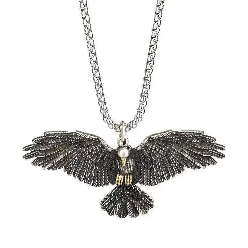 CowLost | product_id-2022-fashion-simple-compact-crow-raven-eagle-pendant-necklace-for-men-and-women |14