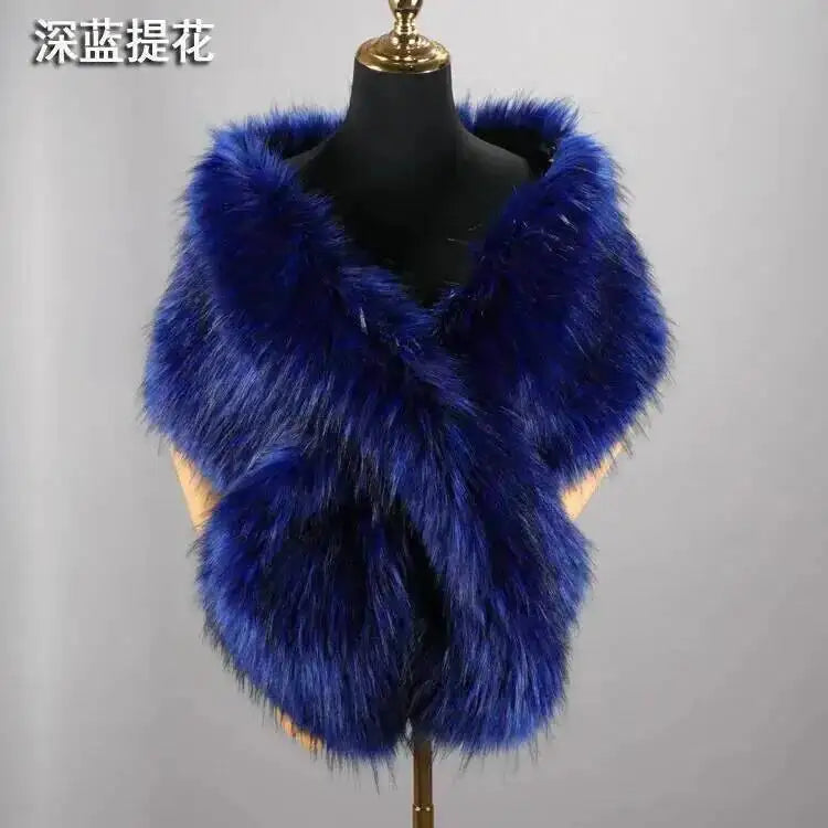 CowLost | 32-colors-165-30cm-women-luxury-warm-faux-fox-fur-shawl-winter-ladies-plush-scarf |62