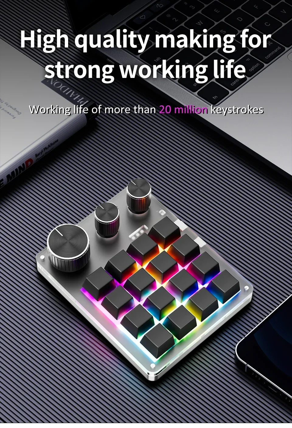 CowLost | product_id-16-key-3-knob-mechanical-gaming-keyboard-mini-keypad-usb-bluetooth-wireless-hot-swap |9