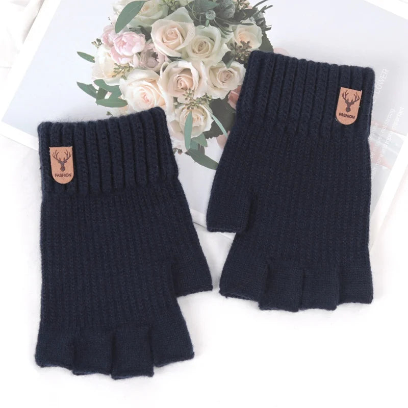 CowLost | activewear-pants-unisex-elastic-knitted-fingerless-winter-gloves |10