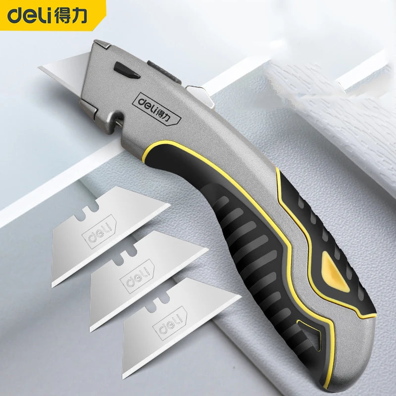 CowLost | product_id-deli-zinc-alloy-retractable-box-cutter-utility-knife-professional-stationery-tool |3