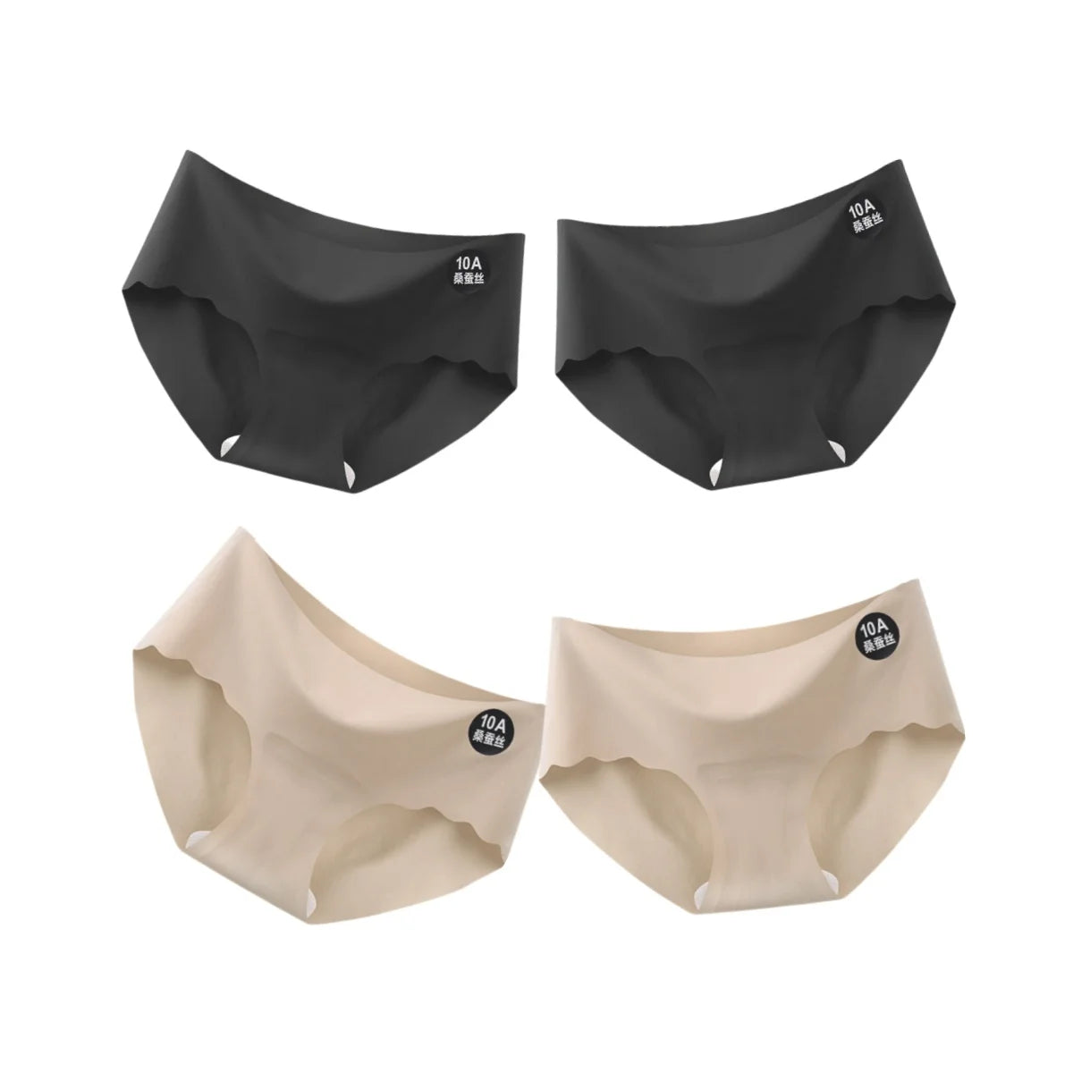 CowLost | product_id-4pcs-women-low-waist-ice-silk-stretch-briefs-solid-colors-m-xl |20