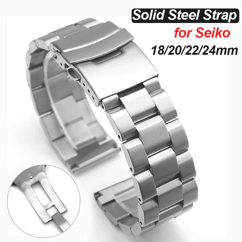 CowLost | bracelets-product_id-luxury-stainless-steel-watchband-with-solid-buckle-for-seiko-and-rolex-18-24mm-universal-strap |1