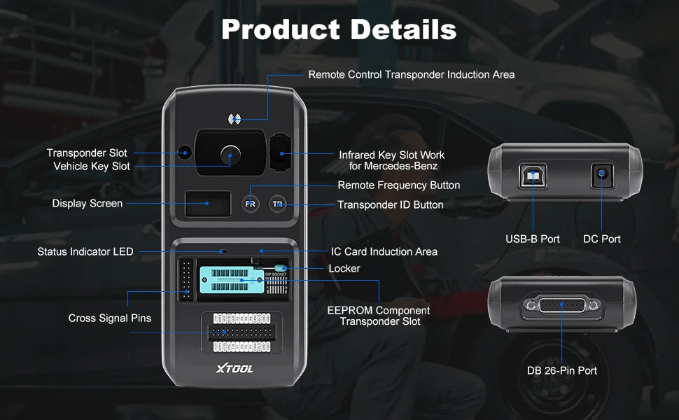 CowLost | xtool-kc501-professional-car-key-programming-obd2-sacnner-chip-programmer-ecu-reader-for-benz-infrared-key-works-with-x100-pad3 |11
