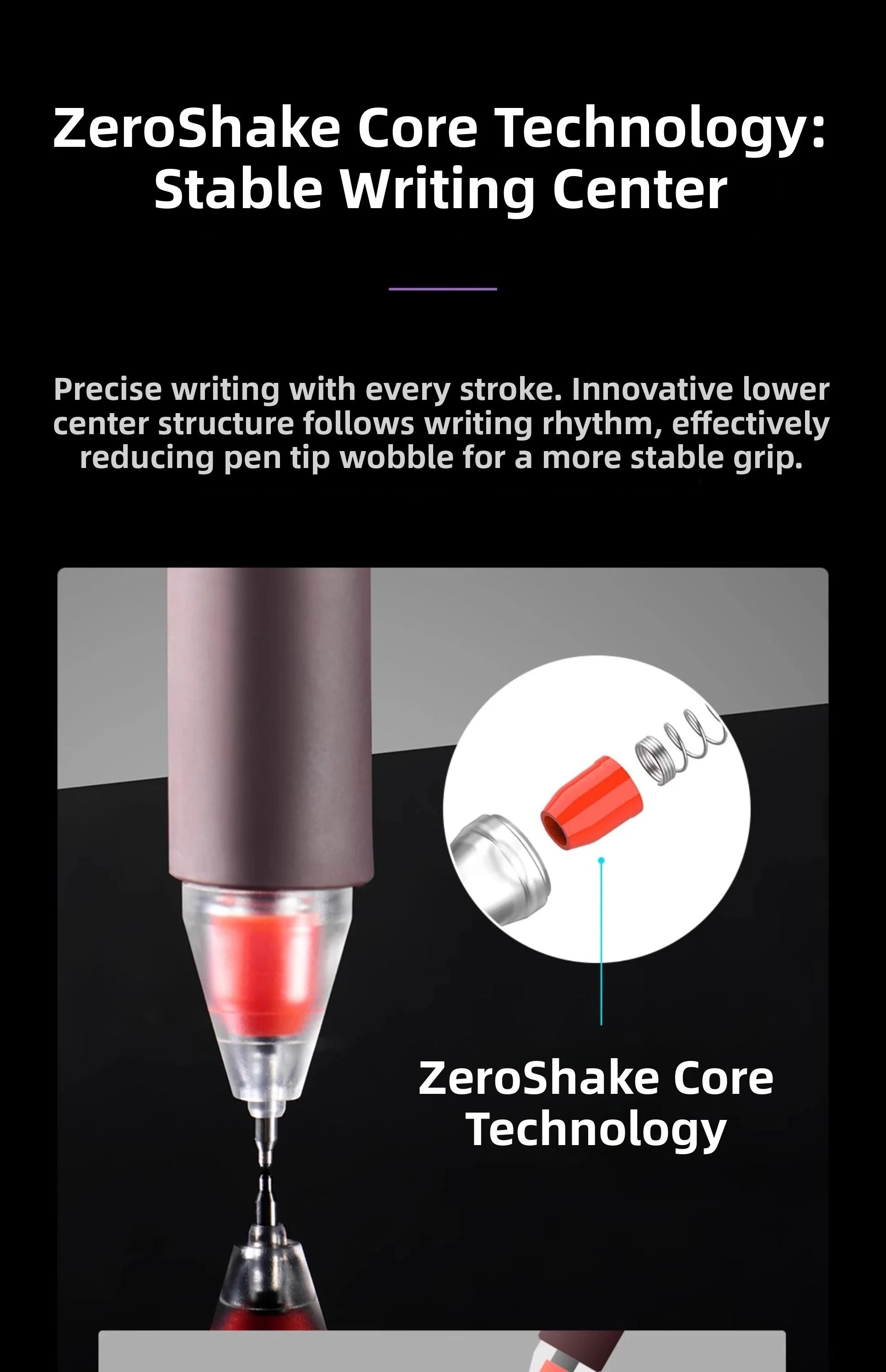 CowLost | product_id-kaco-on-zero-0-5mm-black-retractable-refillable-gel-pen-smooth-writing |10