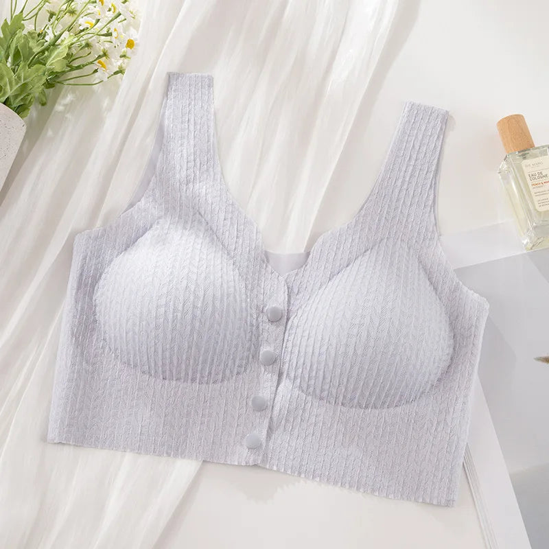 CowLost | product_id-seamless-front-button-wire-free-nursing-bra-with-lace-and-anti-sagging-support-for-pregnant-women |10