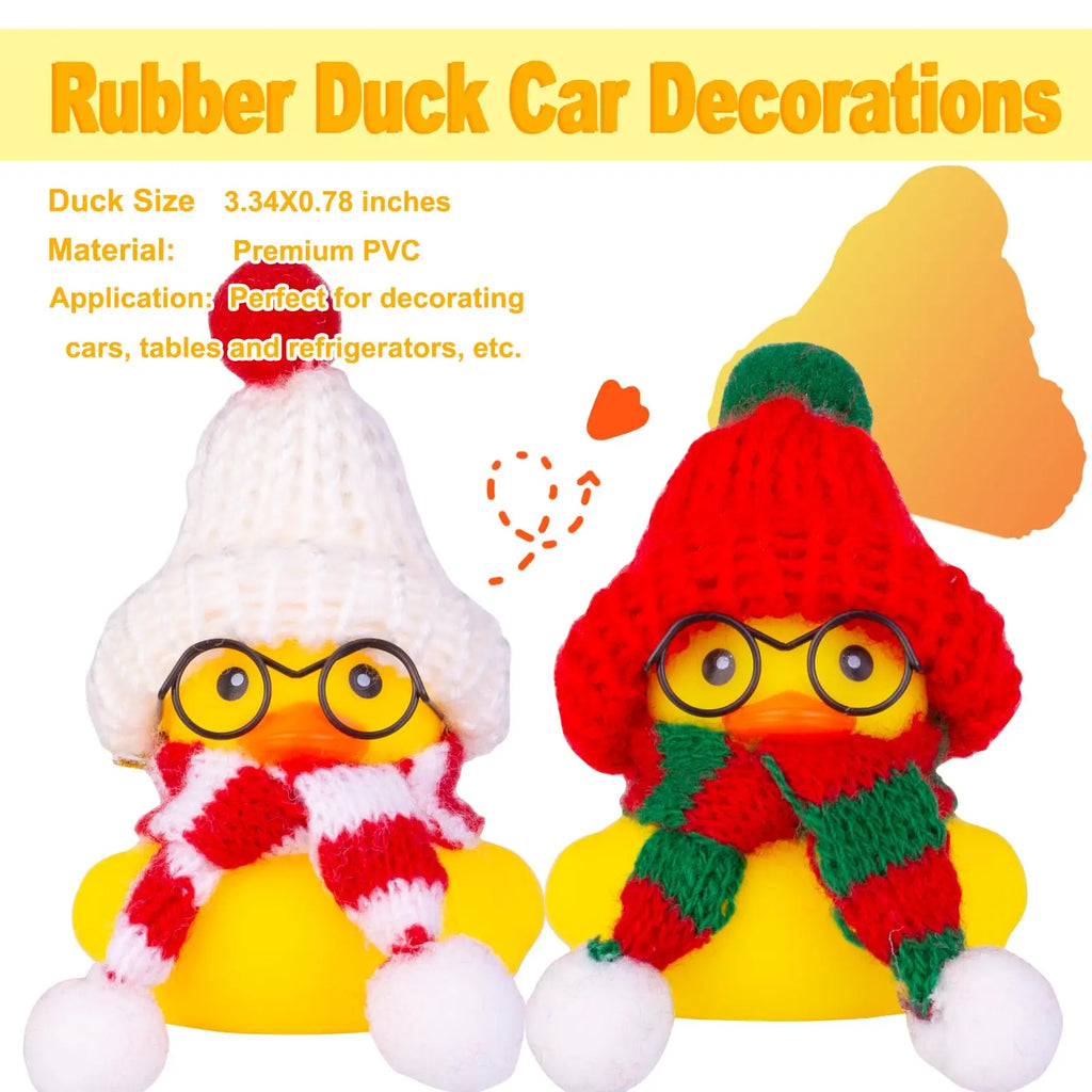 CowLost | product_id-2-pack-car-rubber-ducks-dashboard-decorations-with-mini-beanie-hats-scarves-and-sunglasses |5