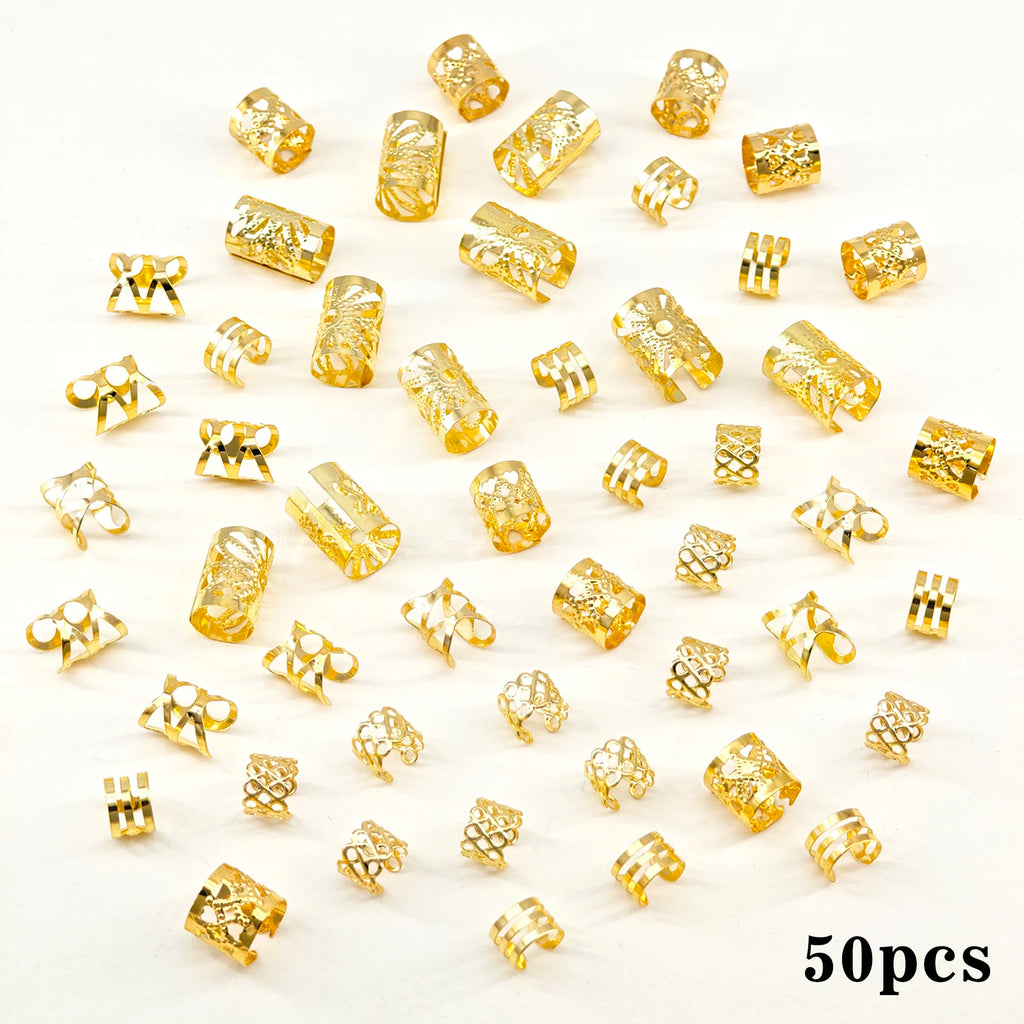 CowLost | 50pcs-vintage-bohemian-style-alloy-hair-rings-set |7
