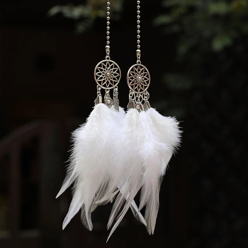 CowLost | product_id-mini-dream-catcher-car-pendant-wind-chime-feather-decoration-handmade-gift |13