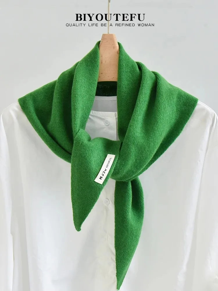 CowLost | australian-wool-knitted-triangle-scarf-shawl-womens-autumn-winter-warm-neck-protection-scarf |31