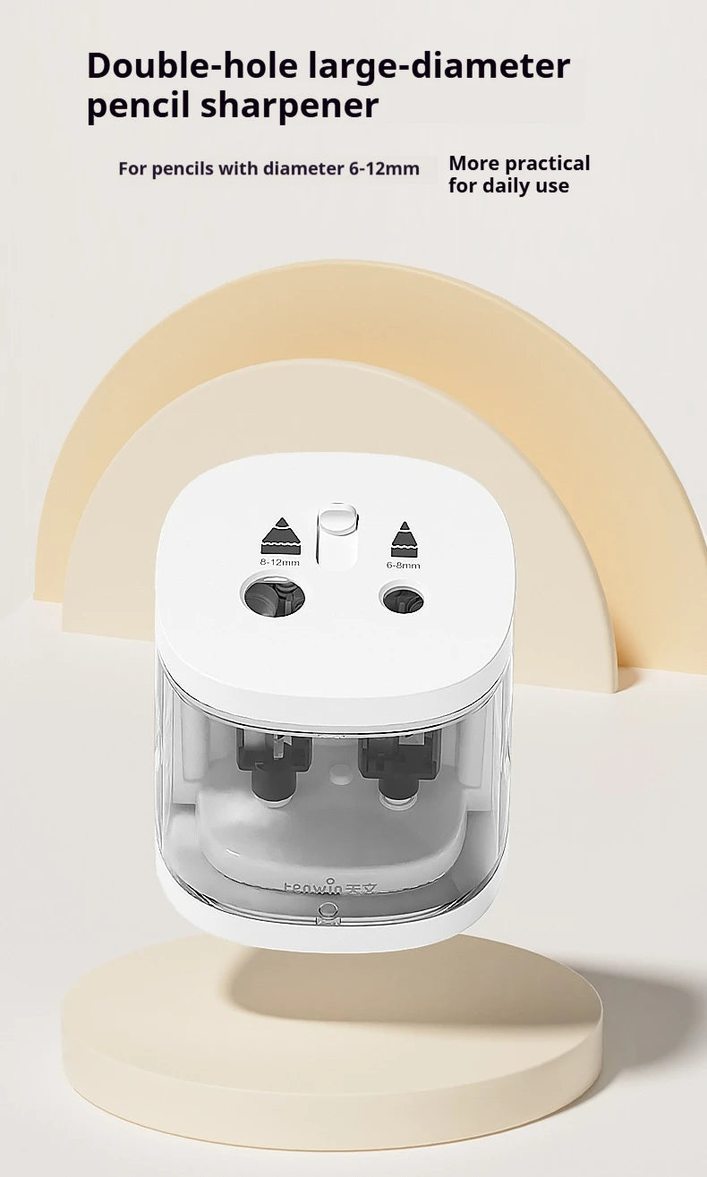 CowLost | product_id-tenwin-automatic-electric-pencil-sharpener-dual-hole-large-capacity-multifunctional-stationery |9