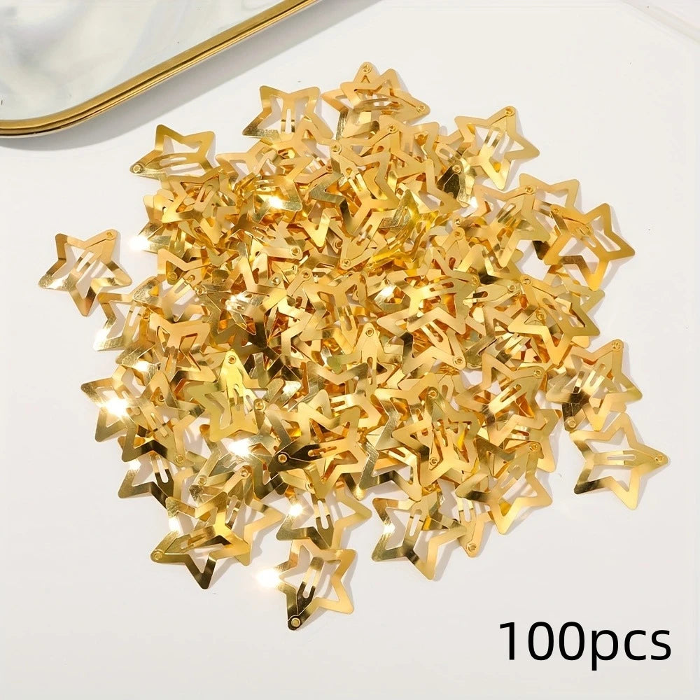 CowLost | 2-100pcs-star-hair-clips-for-girls-filigree-star |20