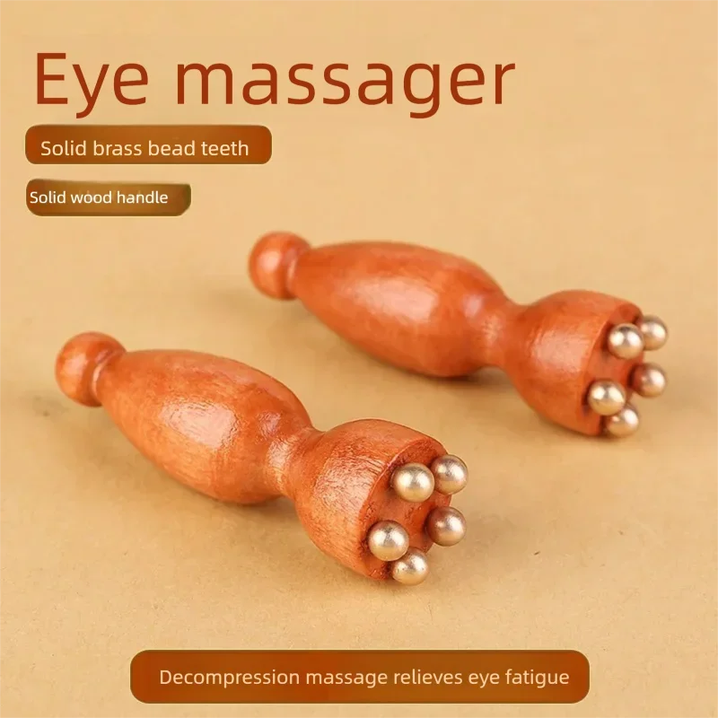 CowLost | eye-massage-tool-face-massager-wood-brass-small-lotus-eye-care |3