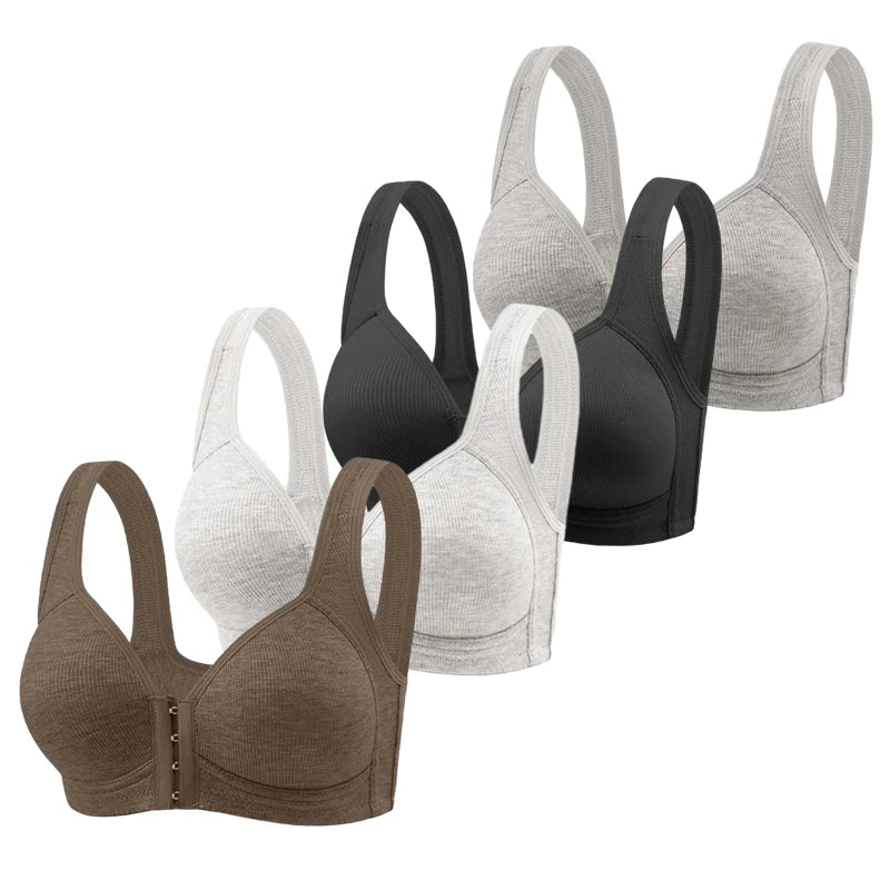 CowLost | product_id-fallsweet-4pcs-wireless-front-closure-full-coverage-push-up-bra-for-women |9