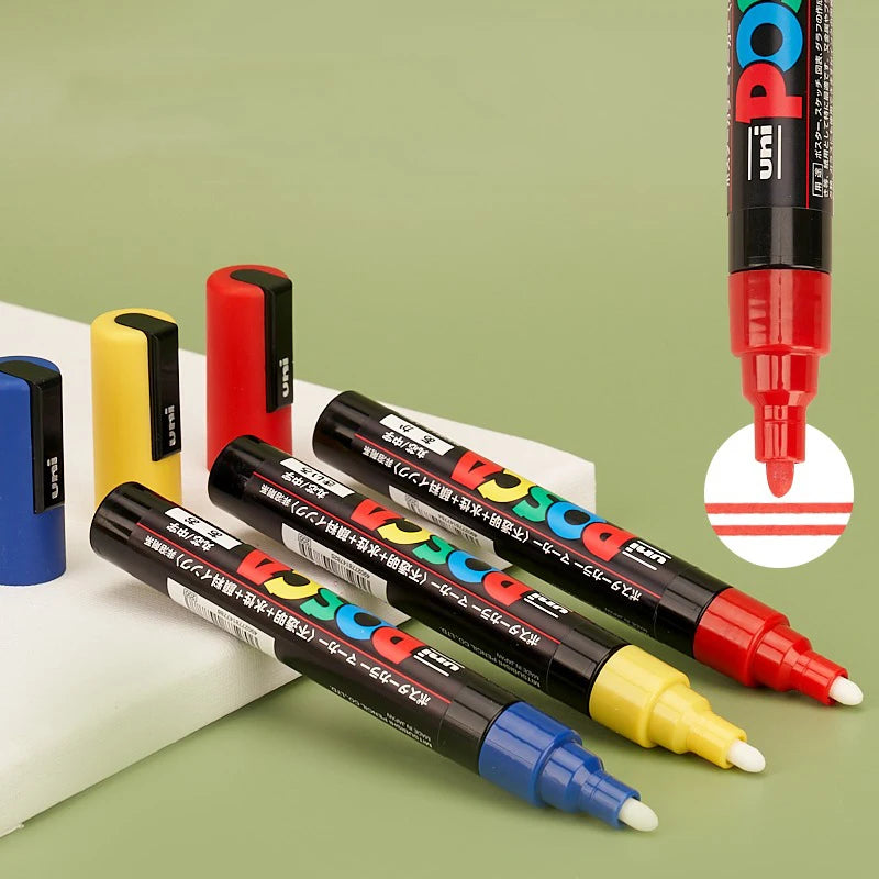 CowLost | product_id-uni-posca-waterproof-water-based-acrylic-marker-pens-8-colors-including-white-black-gold-silver |4