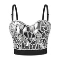 CowLost | activewear-pants-grey-diamond-beaded-punk-rave-brassiere-for-women |13