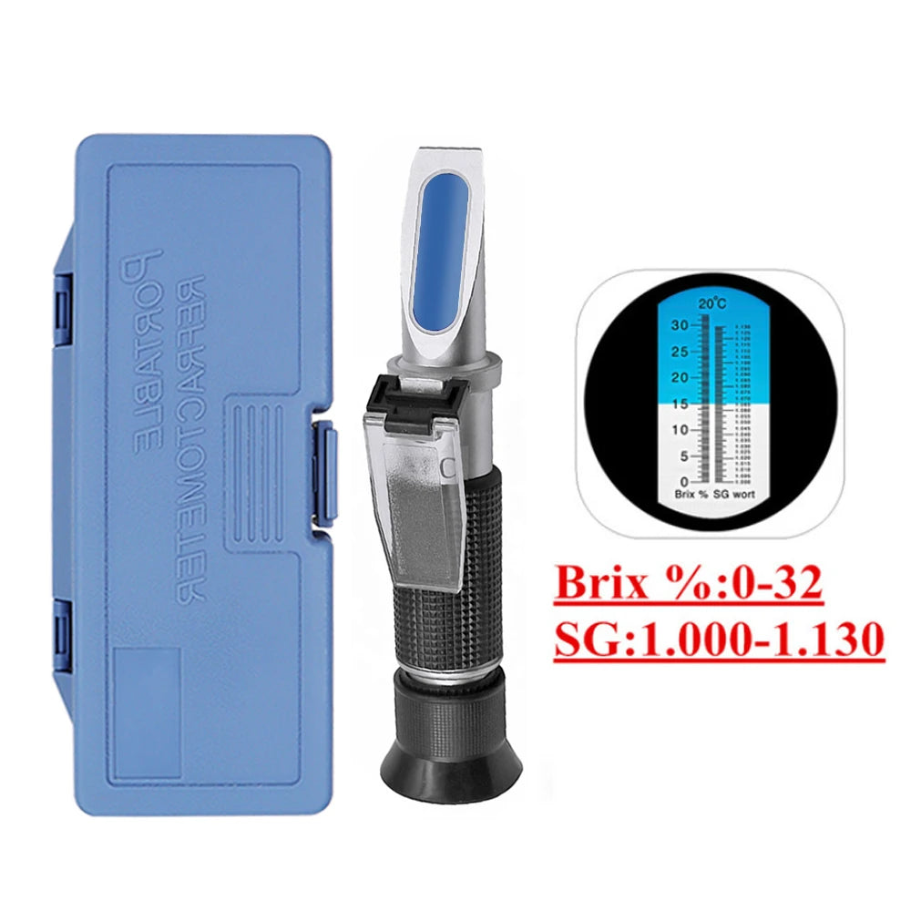 Beer Wine Wort Refractometer Dual Scale 0-32% Brix 1.000-1.130 SG with ATC Homebrew Hydrometer