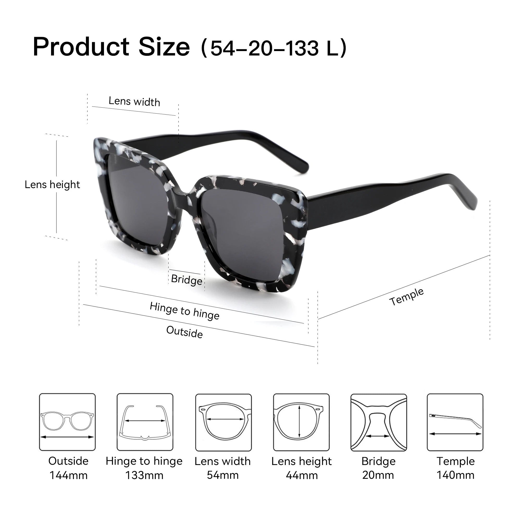 CowLost | zenottic-square-polarized-sunglasses-women-thick-frame-uv400-protection |4