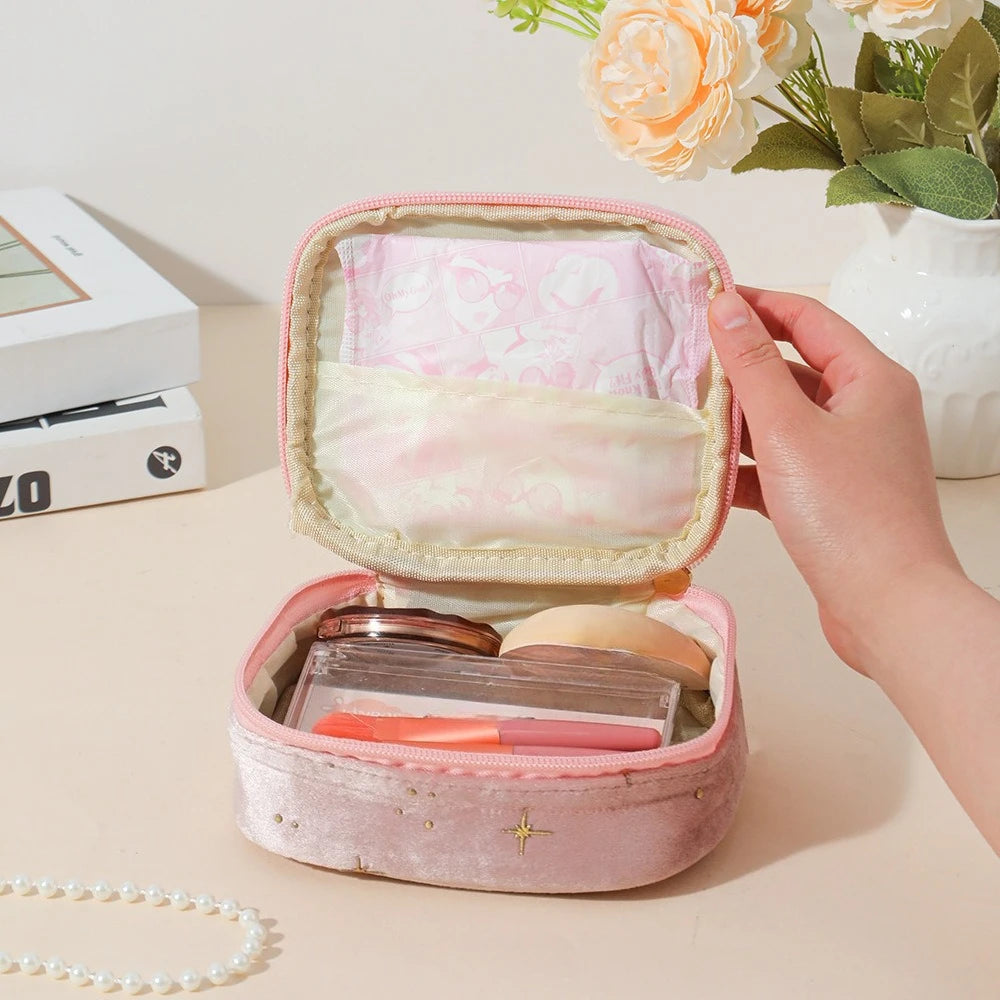 CowLost | mini-cute-square-cosmetic-bag-women-portable-earphones-lipstick-sanitary-napkins-storage-pouch |5