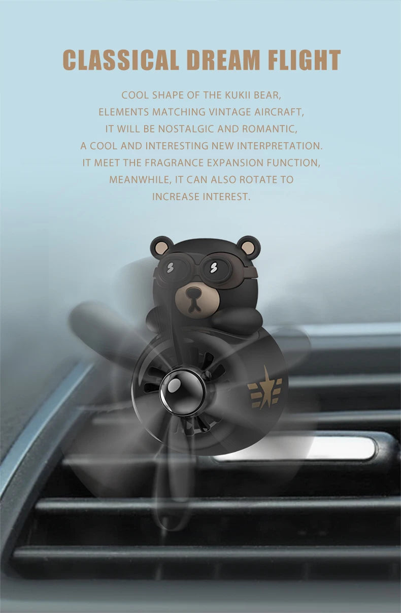 CowLost | product_id-rotating-pilot-bear-car-air-freshener-vent-clip-ocean-scent-diffuser |11